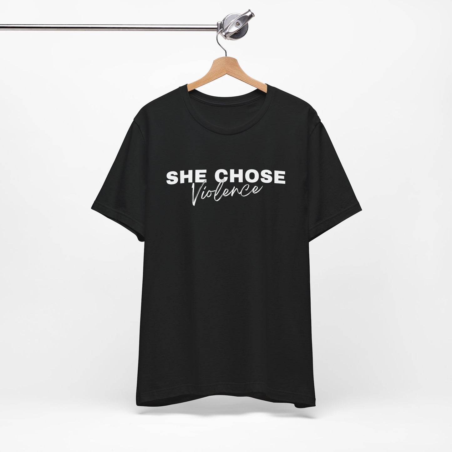 She Chose Violence with Mark 11:12 on the back
