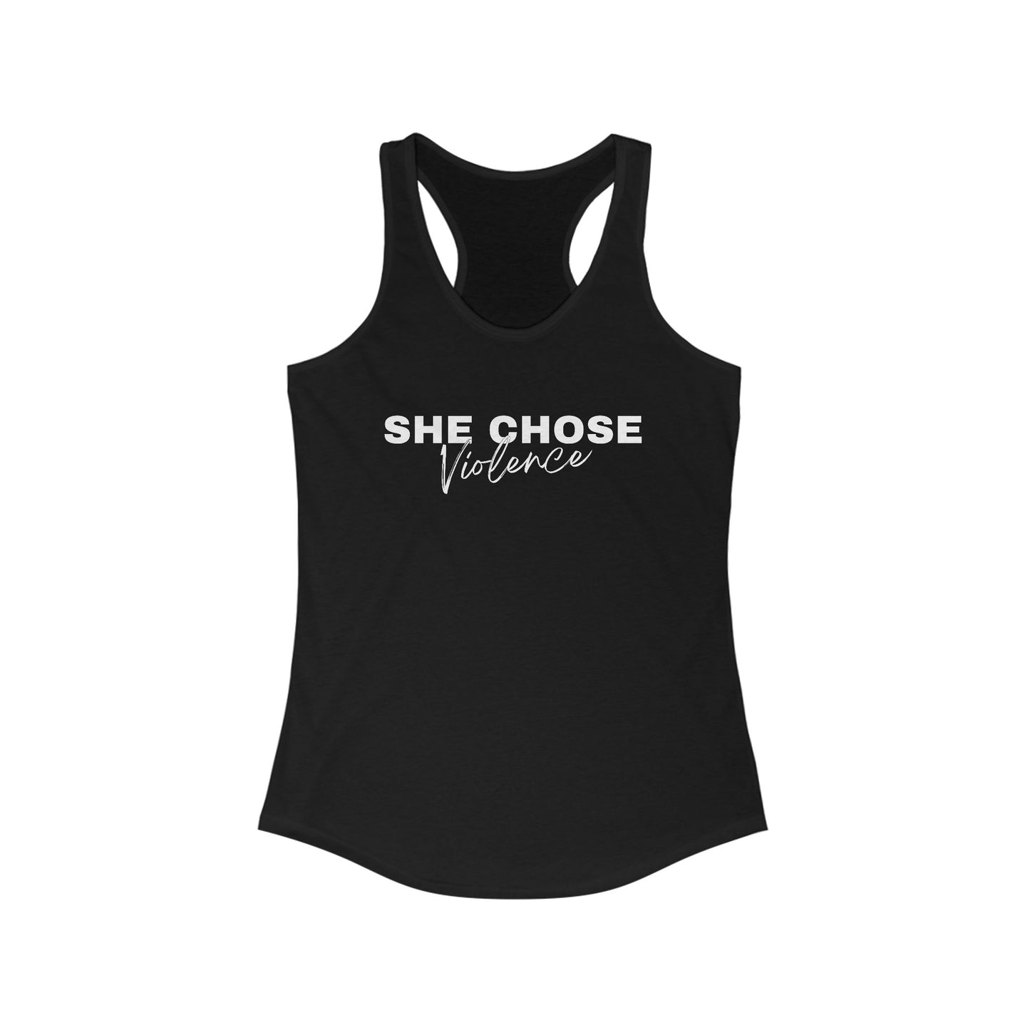 She Chose Violence Racerback Tank with Matthew 11:12