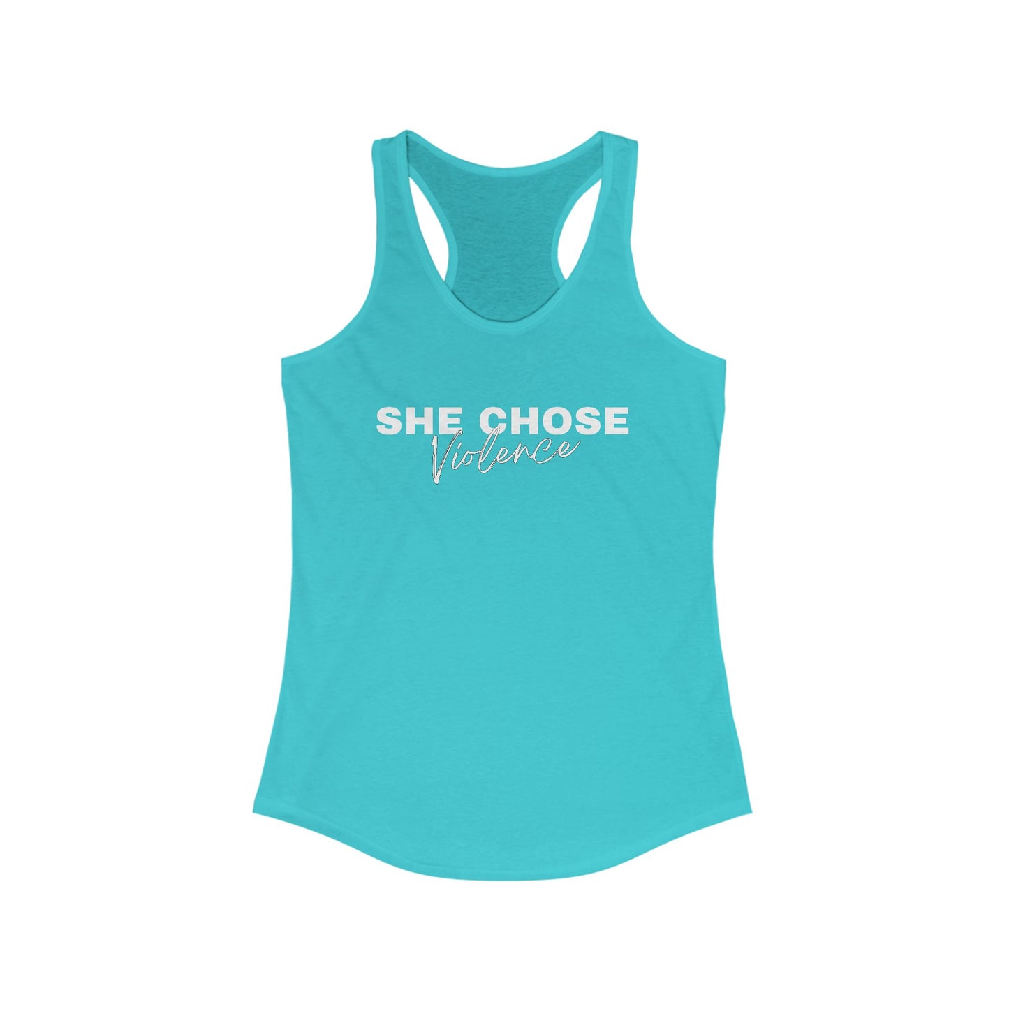 She Chose Violence Racerback Tank with Matthew 11:12