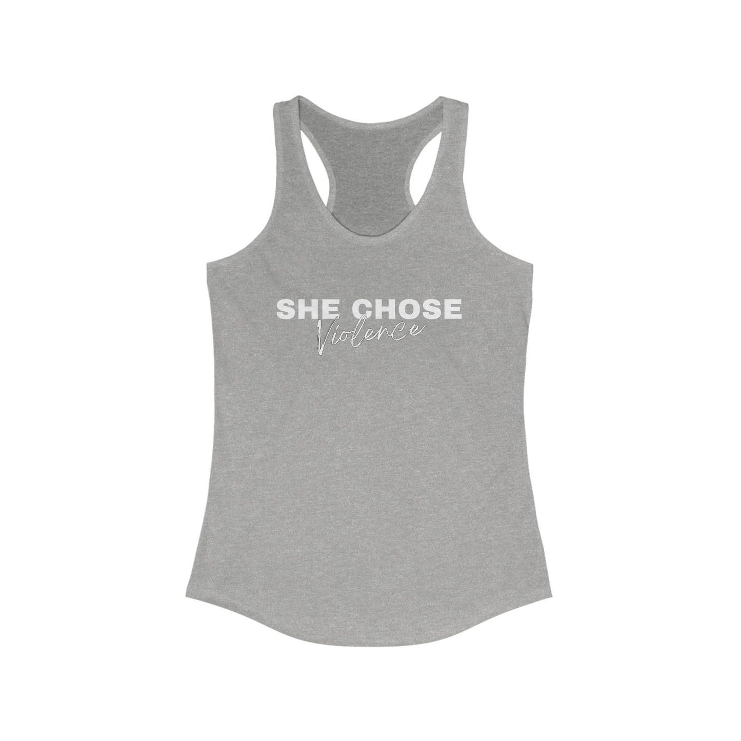 She Chose Violence Racerback Tank with Matthew 11:12