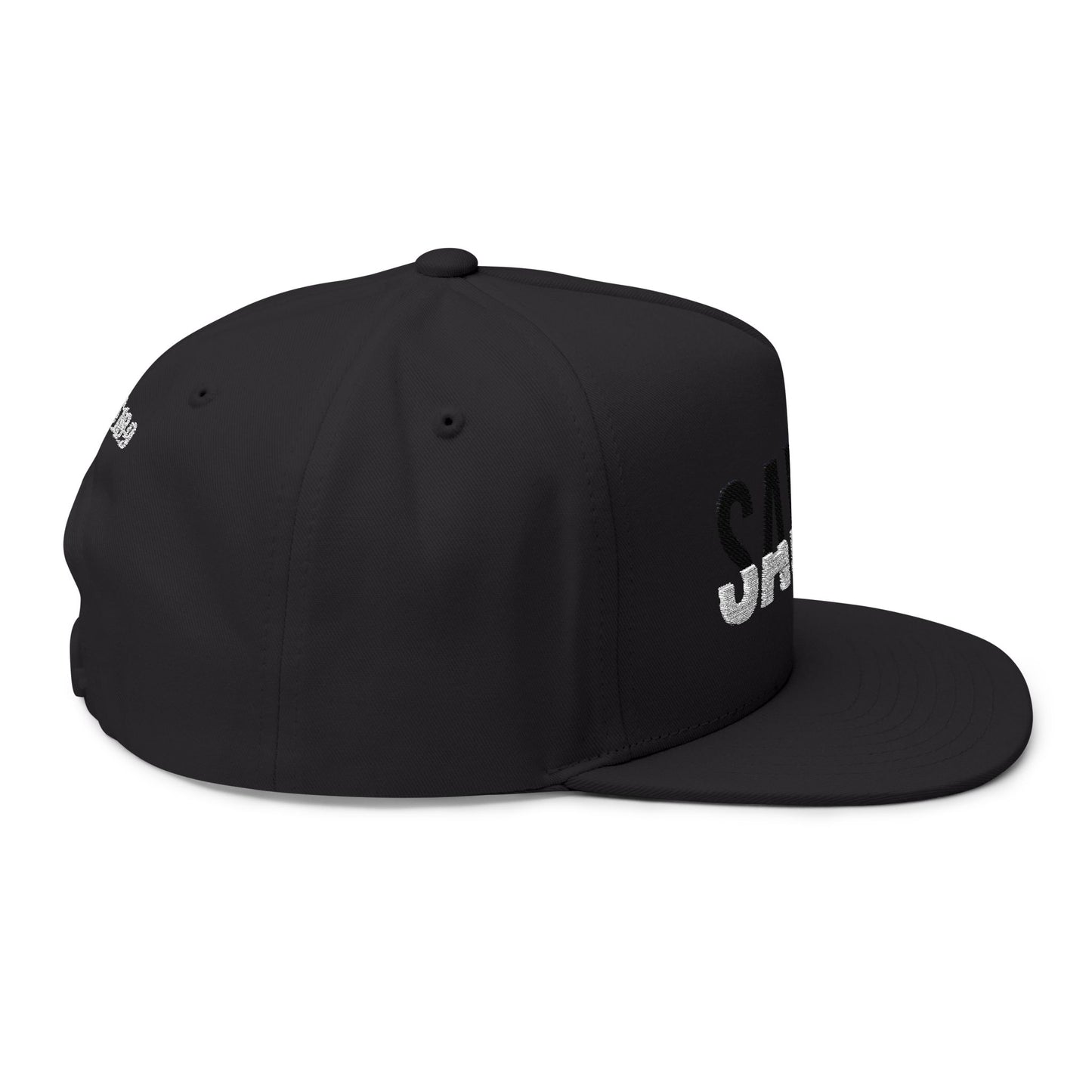 Saved Flat Bill Cap - Embroidery with Romans 10:9