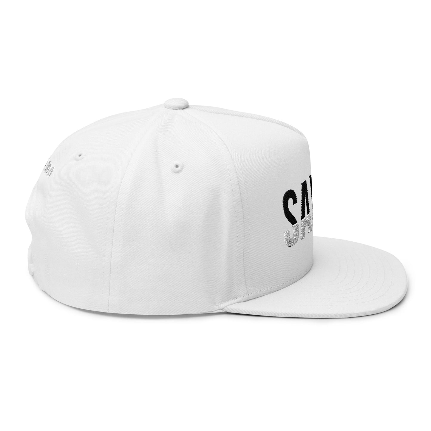 Saved Flat Bill Cap - Embroidery with Romans 10:9