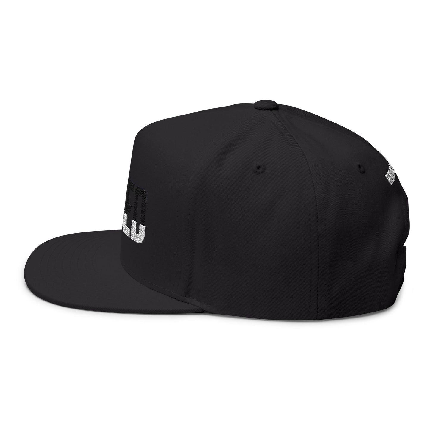 Saved Flat Bill Cap -  Embroidery with Romans 10:9