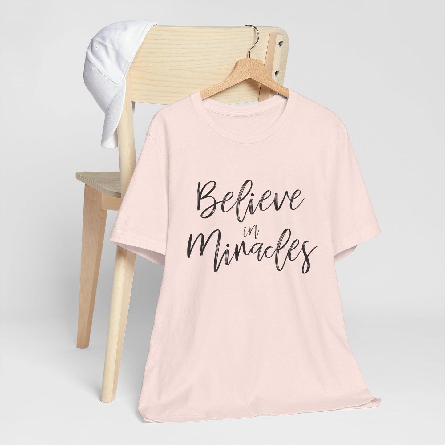 Believe in Miracles with Luke 1:45 on the back