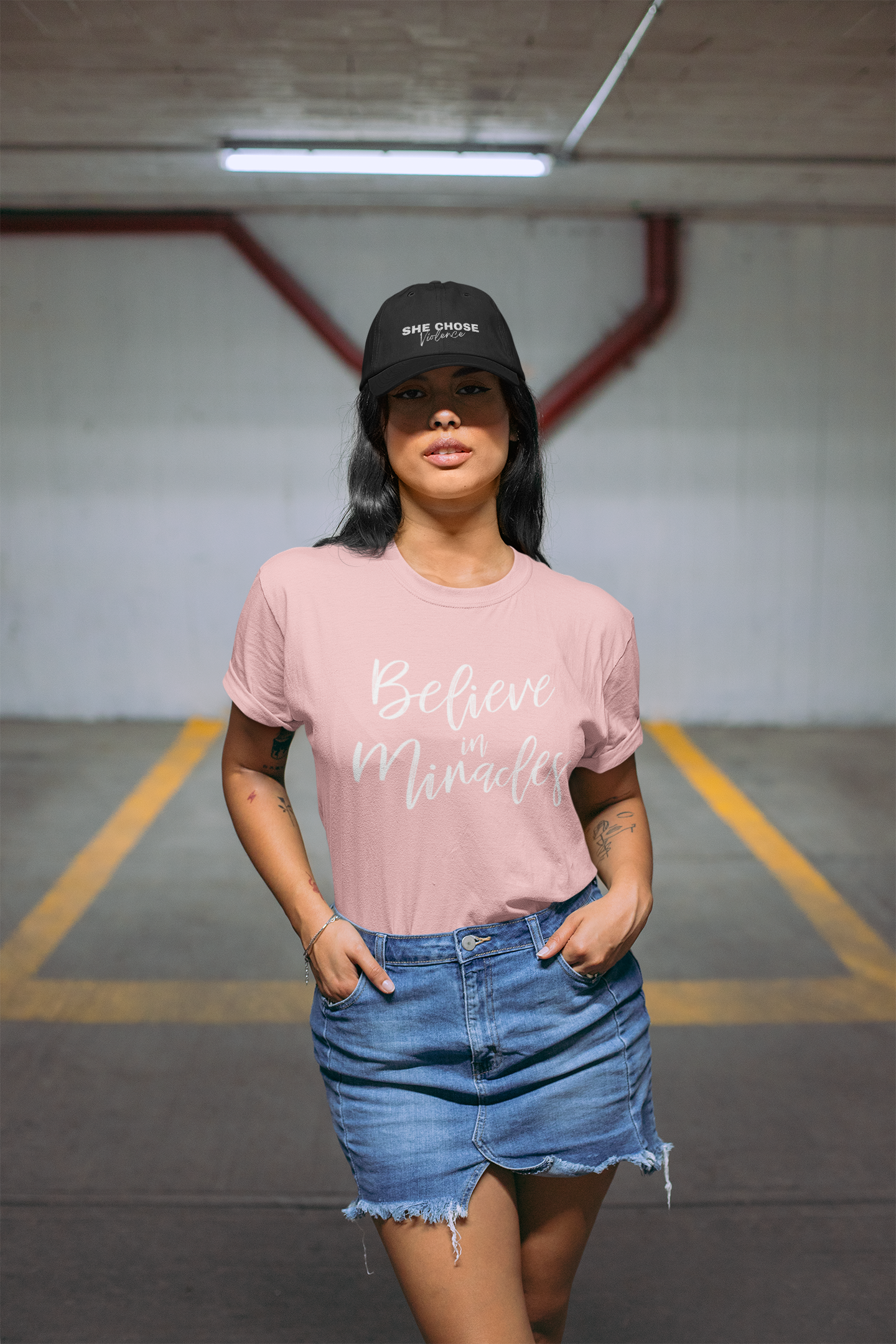 She Chose Violence Organic Baseball Cap